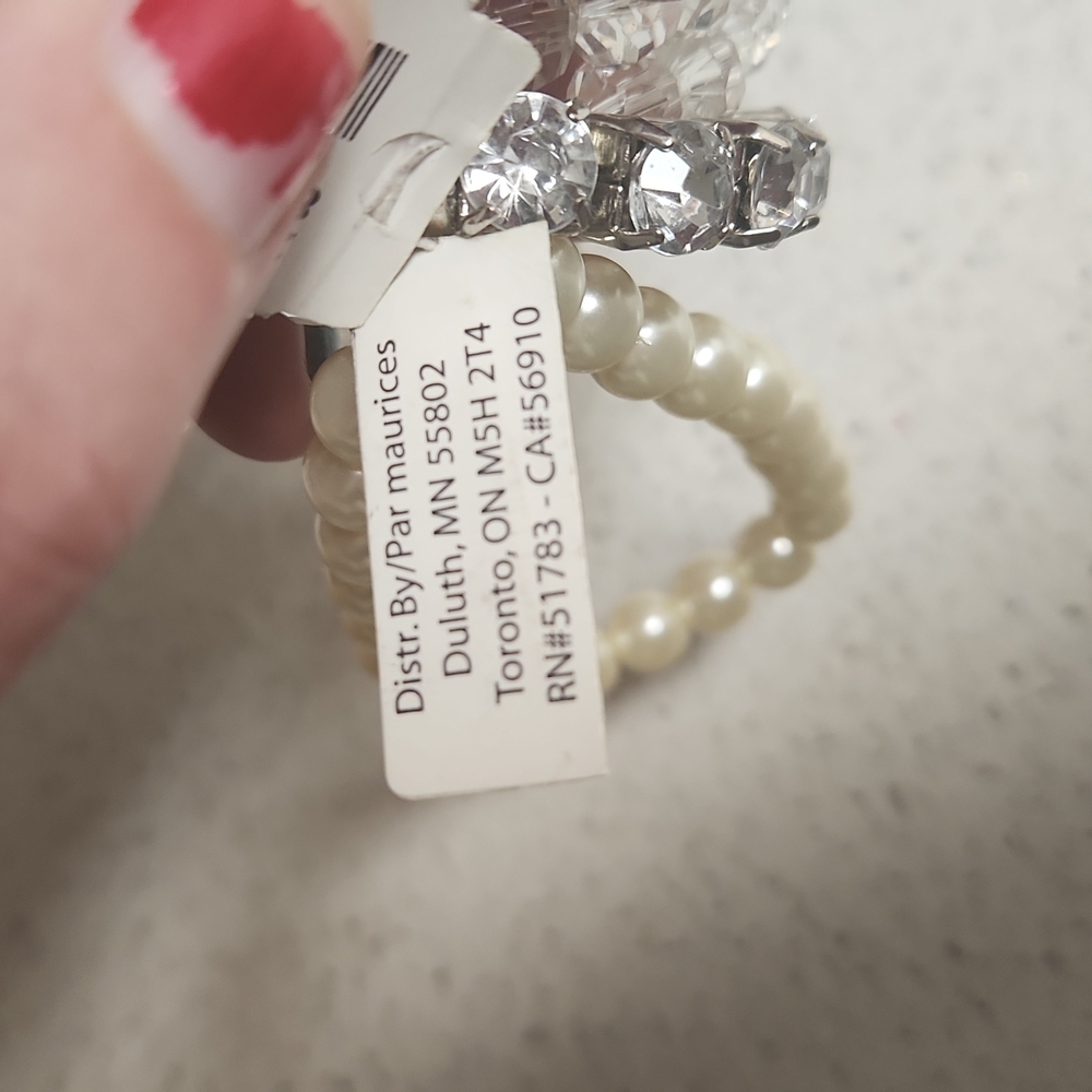 Maurices 5 Tier Faux Pearl and Gem Beaded Fashion Bracelets - Picture 4 of 7